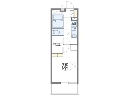 レオパレス熊大東(1K/1階)の間取り写真