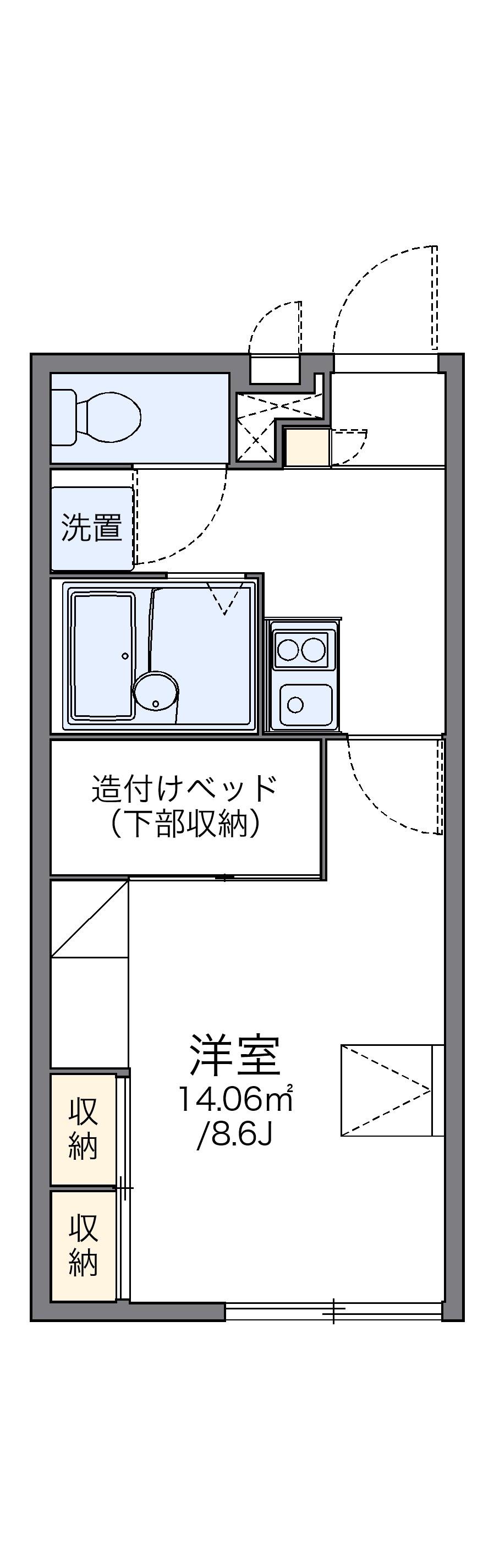 レオパレスほんまちAP(1K/1階)の間取り写真
