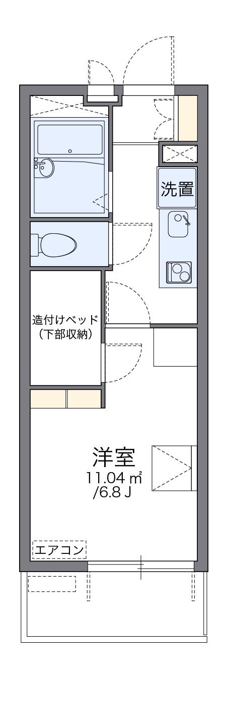 レオパレスよろずまち(1K/2階)の間取り写真