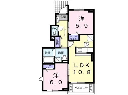コート・ドールA(2LDK/1階)の間取り写真
