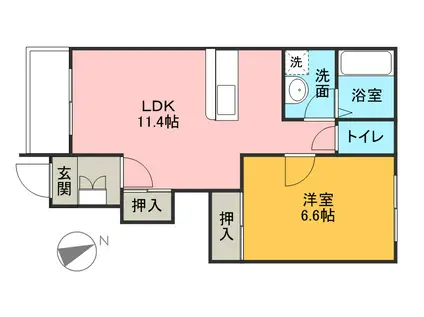 ベビーズブレス(2LDK/2階)の間取り写真