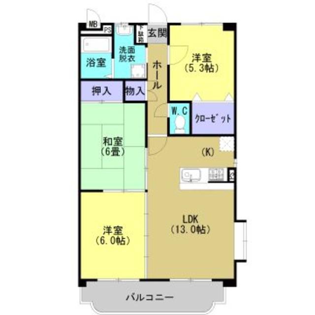 ベネッセ米野(3LDK/2階)の間取り写真
