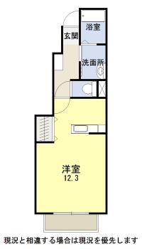 ステーション館Ⅰ(1K/1階)の間取り写真