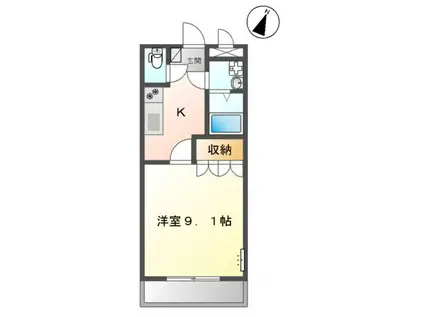 ラファエル(1K/1階)の間取り写真