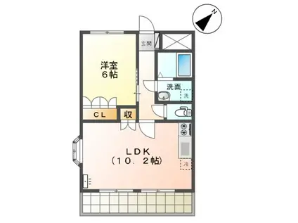 ロイヤルハイツ(1LDK/2階)の間取り写真