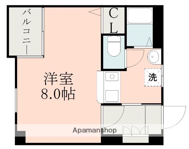 ファインプレイス(1K/4階)の間取り写真