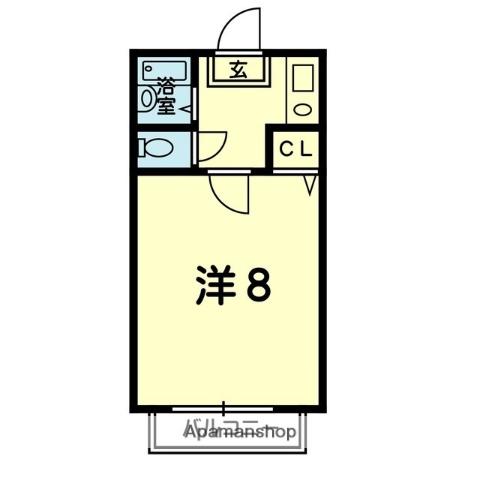 オーファス健軍(1K/2階)の間取り写真