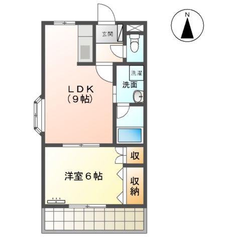 カーサアマンテ(1LDK/1階)の間取り写真