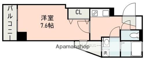 PUPPYS新屋敷(1K/1階)の間取り写真