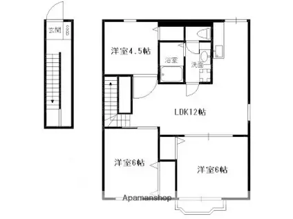 AFIELD嘉島Ⅲ(3LDK/2階)の間取り写真