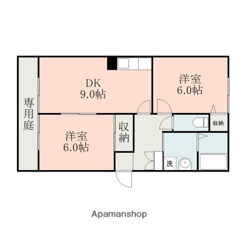 セジュールM(2DK/1階)の間取り写真