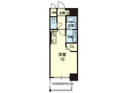 LAPIS LAZULI(ワンルーム/4階)の間取り写真