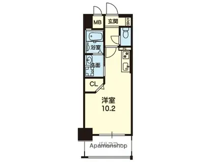 LAPIS LAZULI(ワンルーム/1階)の間取り写真