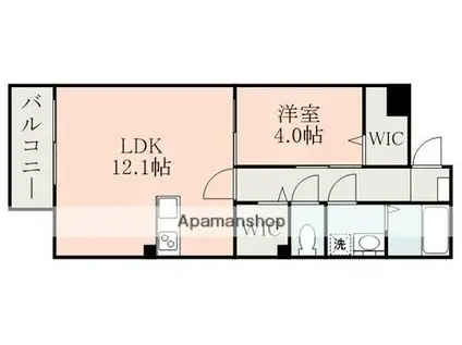 ハイムセラ嘉島(1LDK/3階)の間取り写真