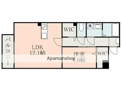 ハイムセラ嘉島(1LDK/3階)の間取り写真