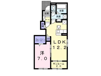 アラドハント D(1LDK/1階)の間取り写真
