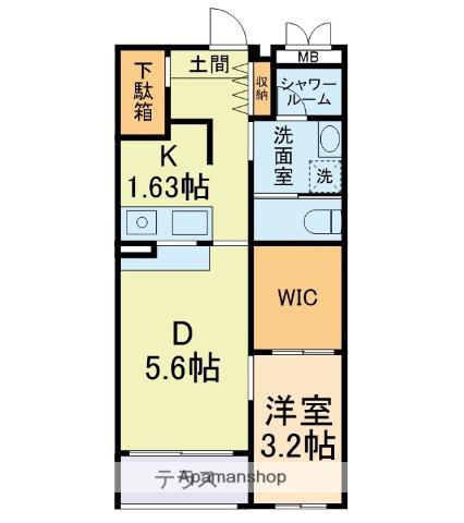 LALUCE(1DK/2階)の間取り写真