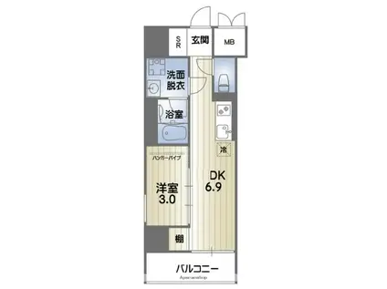 RISE KUMAMOTO EXE(1DK/3階)の間取り写真