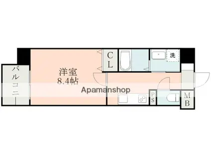 COLAS MIFUNE イースト(1K/6階)の間取り写真
