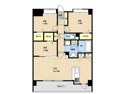 LIBTH菊陽(3LDK/4階)の間取り写真