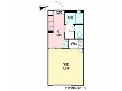 エトワール打越(1K/1階)の間取り写真