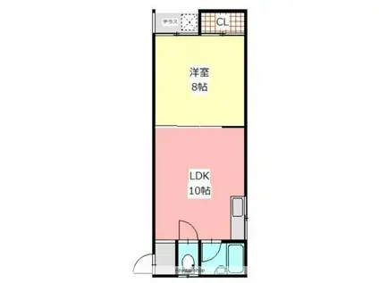 フレシールヴィラD(1LDK/1階)の間取り写真