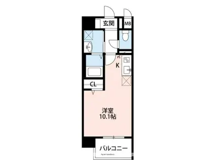 CROIREⅡ(ワンルーム/4階)の間取り写真