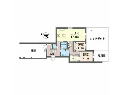 ELENA大江(2LDK/1階)の間取り写真