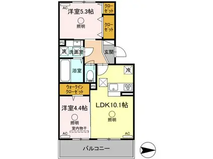 サンライズ新土河原(2LDK/1階)の間取り写真