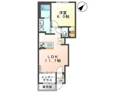 フォレストガーデン(1LDK/1階)の間取り写真