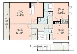 RIZELL A(3LDK/2階)の間取り写真