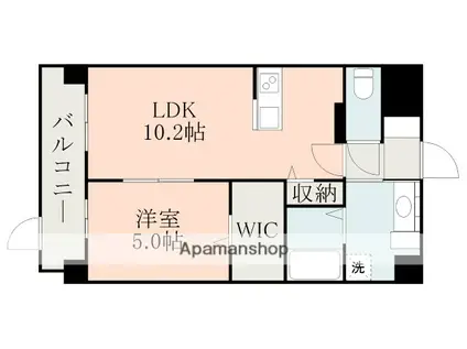 ハイマート龍田(1LDK/2階)の間取り写真