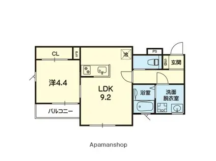 セブンピース(1LDK/1階)の間取り写真