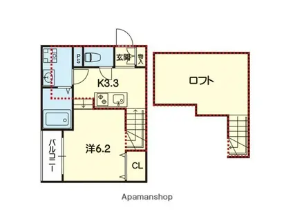 ステラ熊大前(ワンルーム/1階)の間取り写真