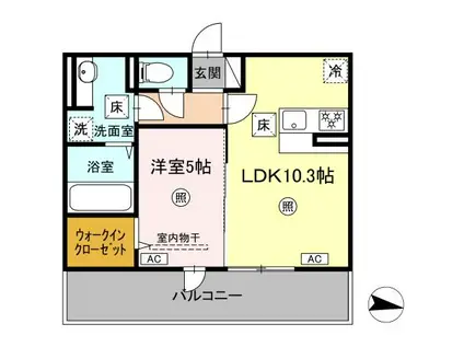 コートドール7(1LDK/1階)の間取り写真