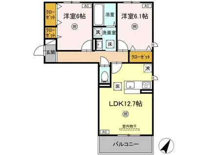 スペチアーレ・セレーナ(2LDK/1階)の間取り写真