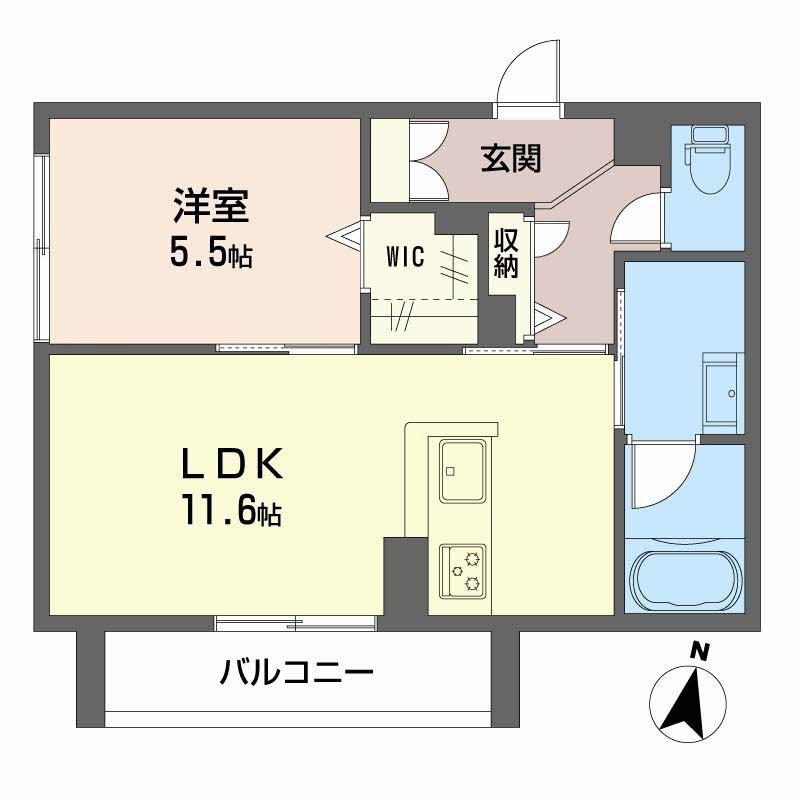 アンファング(1LDK/2階)の間取り写真