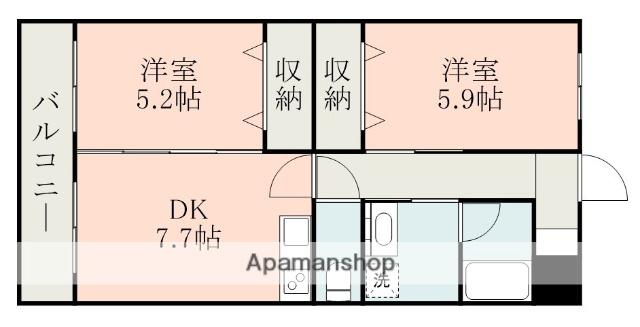 アーチガーデン(2DK/5階)の間取り写真