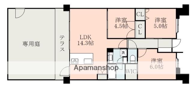 パレスト光の森ソラリス(3LDK/1階)の間取り写真