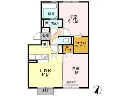 サンハイム須屋A棟(2LDK/3階)の間取り写真