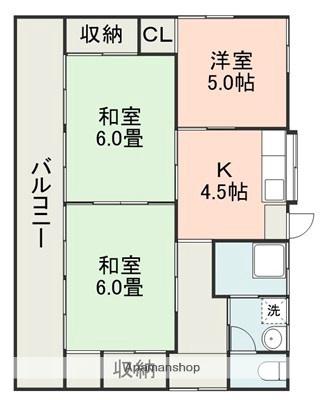 熊本県熊本市東区 1階建 築48年(3K)の間取り写真