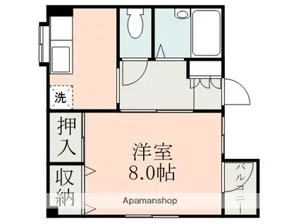 ヴィラ飛鳥Ⅰ(1K/5階)の間取り写真