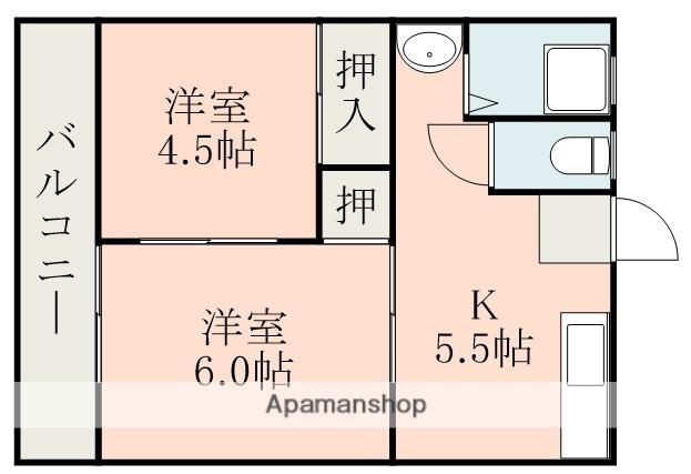 東栄ハイツⅠ(2K/2階)の間取り写真