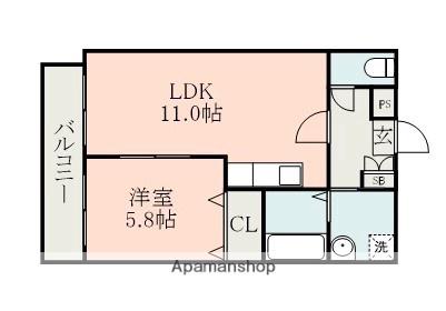 アグリー戸島(1LDK/2階)の間取り写真