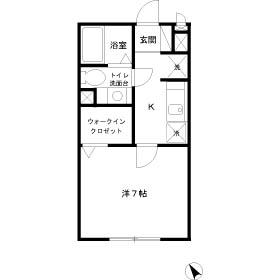 シャトレーS(1K/1階)の間取り写真