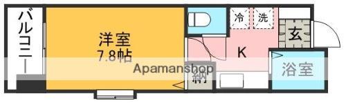 エムケービル(1K/4階)の間取り写真
