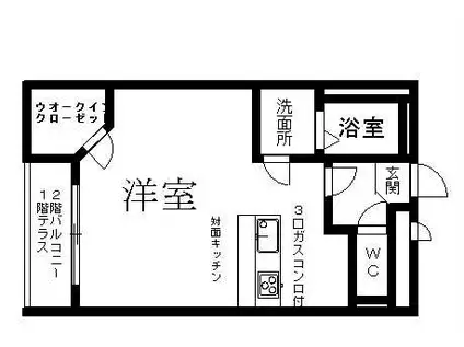 レオパレスKE(1K/1階)の間取り写真