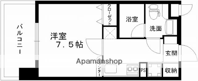 レジディア熊本辛島(1K/12階)の間取り写真