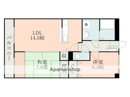 ヴィレッジMT(2LDK/2階)の間取り写真