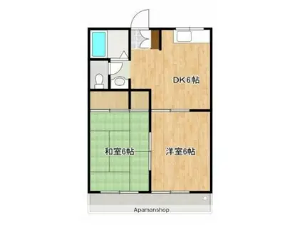 ルミエール一吉Ⅱ(2DK/3階)の間取り写真